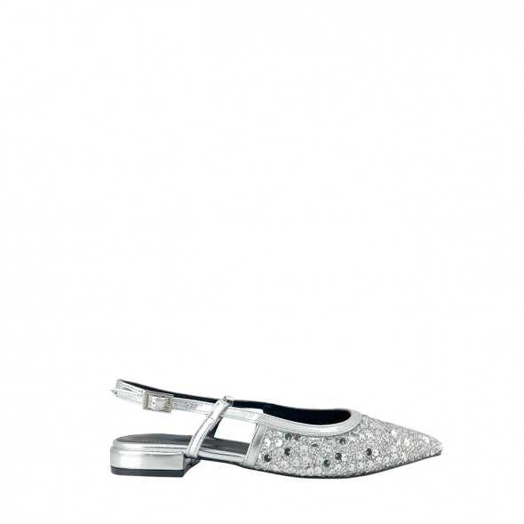 Zapato De Tacón Plano Lentejuela